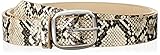 The Drop Women's Toni Oval Buckle Belt, Sand Python, S
