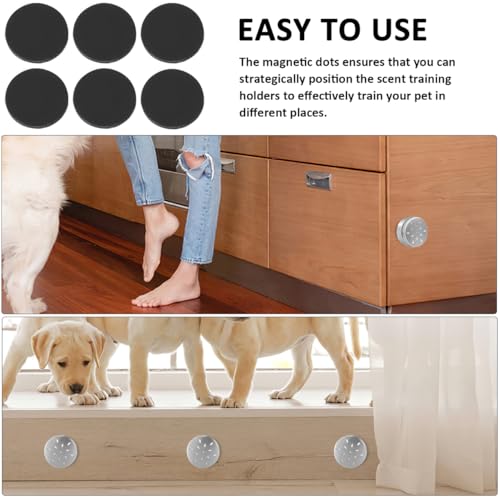BESPORTBLE Hundetraining Zubehör 10 Duftdosen Mit Deckel Und 10 Weichmagnetische Klebestreifen Für Nasenarbeit Hund 2.7X2.7X1.4 Zoll Geruchsbox Magnetische Trainingsbox