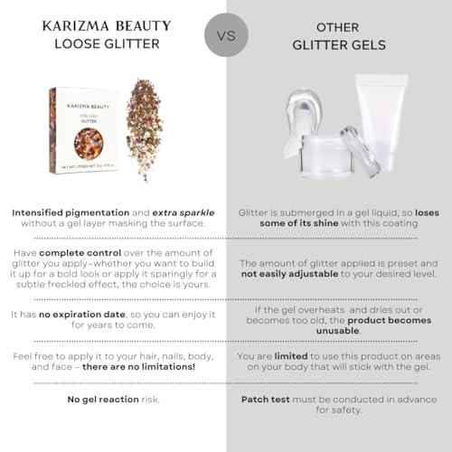 Karizma KAR-01 Rose Gold Glitter. 10G Chunky Face Glitter, Hair Glitter, Eye Glitter And Body Glitter thumb #5