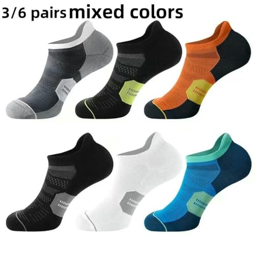 6 Pairs Men'S Summer Breathable Non Slip Ankle Boat Socks Running Outdoor Fitness Sport Socks2