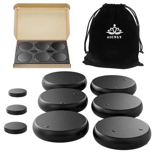 AICNLY 12 Pieces Hot Stone Massage Set-Professional Massage Tool for Spa, Cellulite Massage,...
