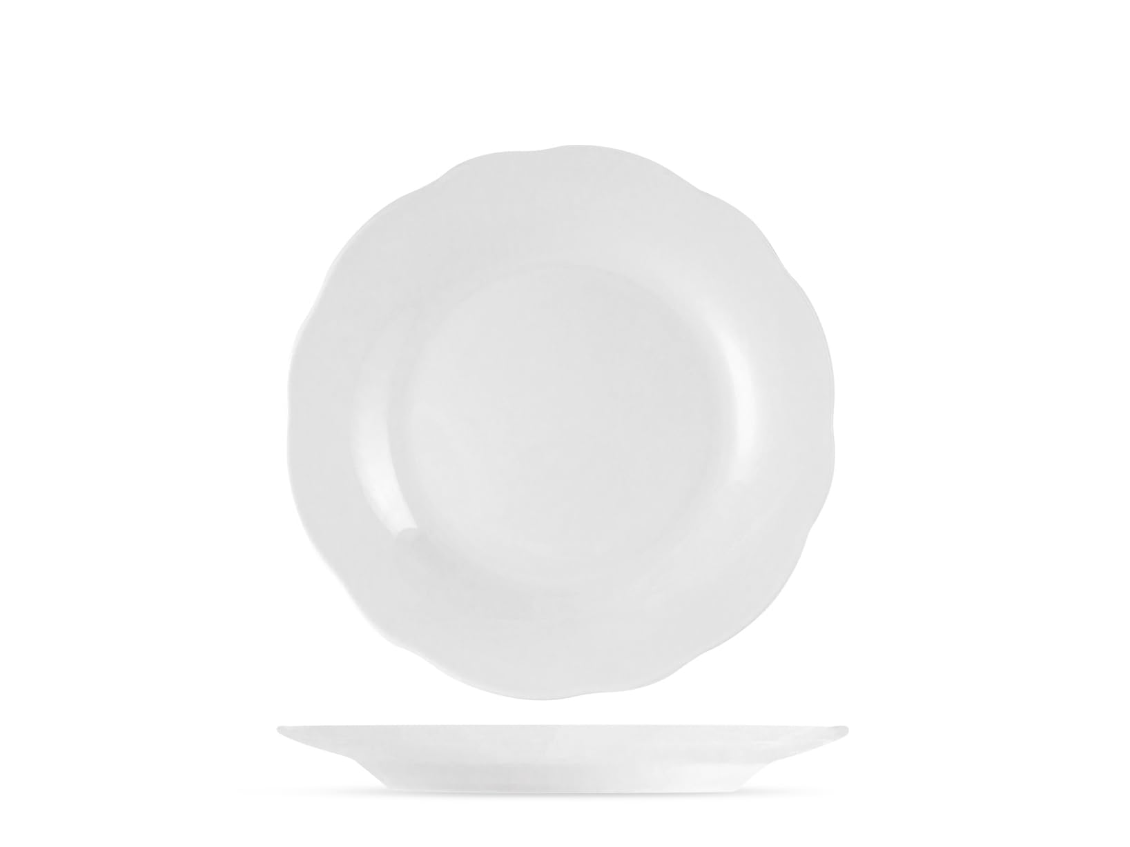 Royal Norfolk Servizio Tavola 18 Pezzi Elise Festonato, Piatti Piani, Fondi e Frutta in Porcellana Bianca, Lavabili in Lavastoviglie, Adatti a Microonde, Eleganza Classica