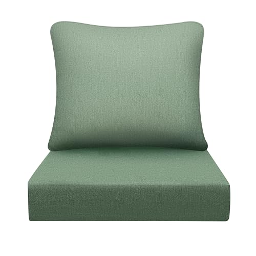 Image of Art Leon Waterproof Outdoor Seat Cushion 24 inchx 24 inch 30D High Density Foam Patio Chair Cushions with Non-Slip Backing Patio Cushions for Patio Furniture Porch Swing Garden Bench Camping Stadium Green
