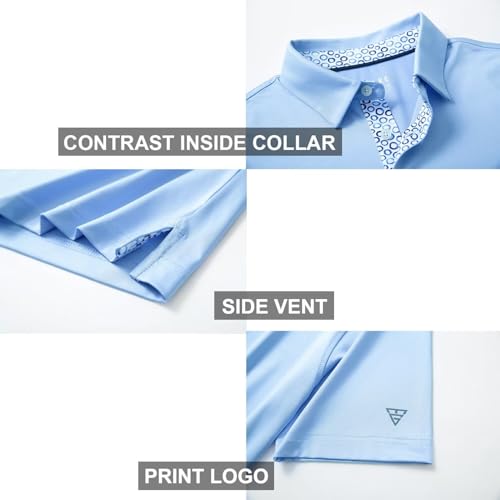 Image of Mens Polo Shirts Short and Long Sleeve Casual Solid Stylish Dry Fit Performance Designed Collared Golf Polo Shirts for Men