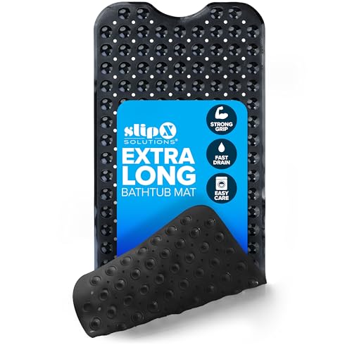 SlipX Solutions Power Grip Extra Long Bath Tub & Shower Mat...