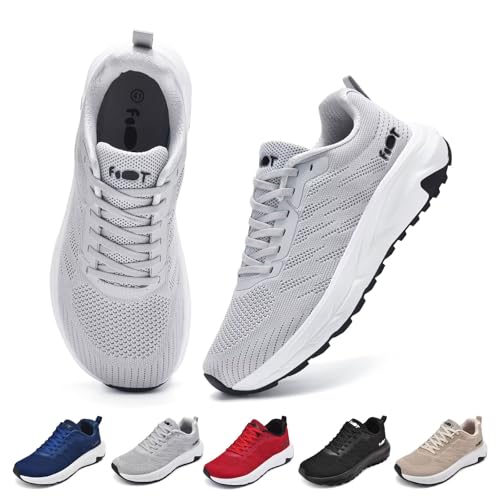 Schuvox Scarpe Uomo Estive Donna Sneakers Running Shoes Scarpe Sportive Ginnastica Traspirante Leggero Grigio 43
