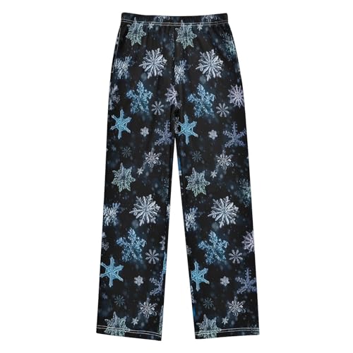 Snowflake Pattern Pajama Pants Long Sleep Pants Soft Pajama Bottoms With Pockets
