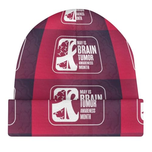 Brain Tumor Awareness Month Grey Ribbon Kids Beanie Hat for for Girls Boys Children Cap Winter Knitted Chemo Cancer Headwear Accessories Gifts Decoration4