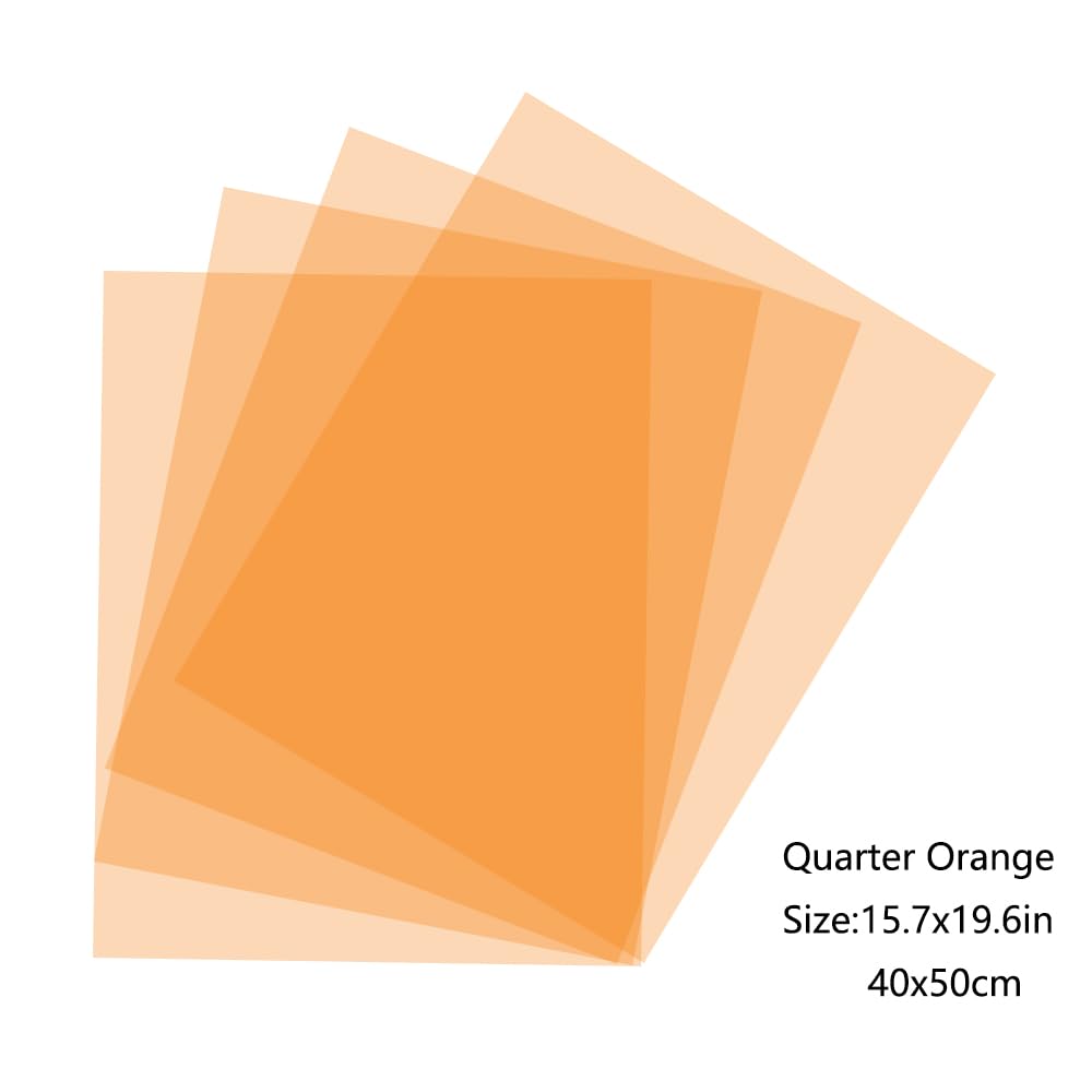 Feuille de gel de couleur orange 40 x 50 cm, CTO complet, 1/2 CTO, 1/4 CTO, 1/8 CTO pour éclairage de photographie et lampe de poche LED (1/4 CTO)