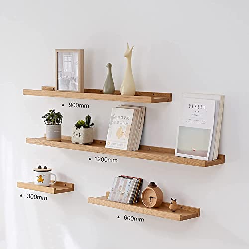 Recogwood Wooden Shelves-30cm Floating Shelf Wall Mounted, Solid Oak Wood Wall Shelves - Image 4