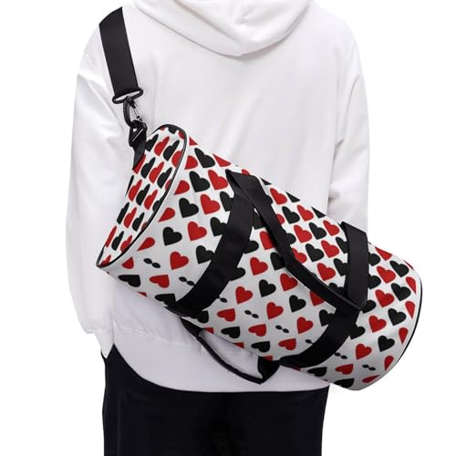 Sac week-end noir rouge amour robuste avec fermeture renforcée