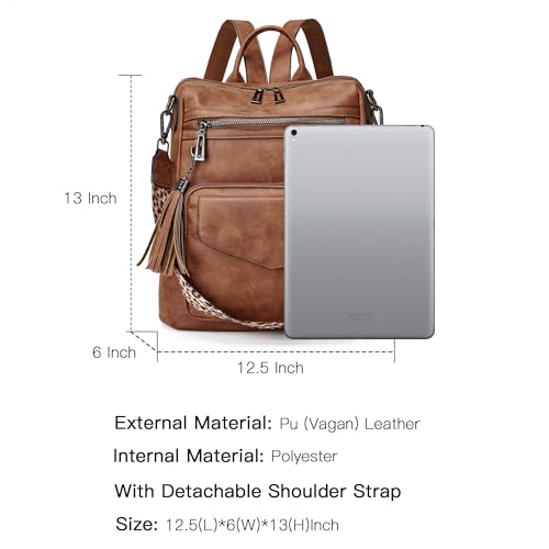 Image of OPAGE Backpack Purse for Women Leather Anti-theft Fashion Designer Travel Backpack Ladies Shoulder Bags With Wristlet