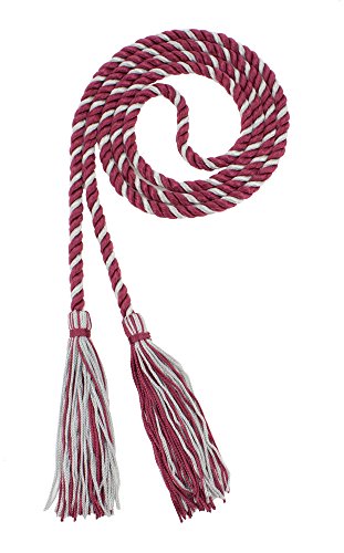 Image of Graduation Honor Cord - Maroon /Gray - Every School Color Available - Made in USA