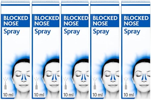 Blocked Nose Spray (5 x 10ml), Relief from Congestion Caused by Cold and Allergies, Nasal Spray Provides Congestion Relief, Lasts Up to 10 Hours and Gets to Work in 2 Minutes Aldbury Goods