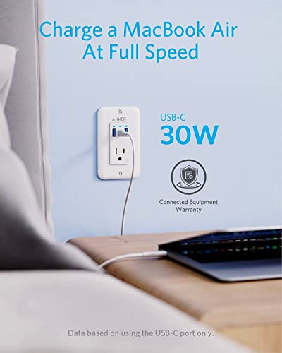 Anker Usb C Wall Outlet, Powerextend Usb-C Wall Outlet, 1 Outlet, 2 Usb Ports, And A 30W Power Delivery Port, Tamper Resistant Receptacles,Etl Listed #TOP1