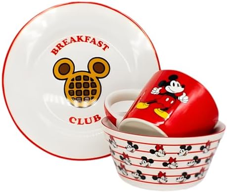 Zonacriativa – Kit Café da Manhã Mickey e Minnie | Caneca, Bowl e...