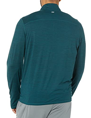 Amazon Essentials Men's Tech Stretch Quarter-Zip Shirt, Dark Green Space Dye, Medium #TOP5