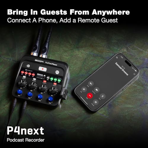 Image of Zoom PodTrak P4next Podcast Recorder, 4 Mic Inputs, 4 Headphone Outputs, Battery Powered, AI Noise Reduction, Sound Pads, Phone Input, USB Audio Interface | 4 Xlr Mic Inputs, 4 Headphone Outputs, AI Noise Reduction, 48khz /24-Bit, USB-C, 2xaa Battery