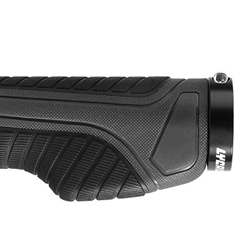 LYCAON Bike Bicycle Grips (Color-Blocking) Anti-Slip Bicycles Bikes Handlebar Grips Fits MTB/BMX/Mountain/Downhill/Foldable/Urban Bicycles/Scooter (Gray, Expandable End Caps) - Thumbnail 5