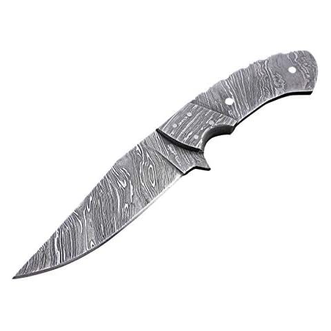 ColdLand Damascus Steel Blanks Blade for Knife Making 9" - Custom Handmade DIY Knives Making Blades with Bolster - Hand Forged Knife Blanks Full Tang Blank Knife Making Supplies NB14 Cover