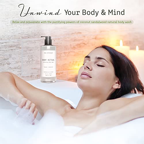 Muse Bath Apothecary Body Ritual Hydrating Body Wash - Coconut Sandalwood Body Wash For Women & Men - Essential Oil Infused Aromatherapy Body Wash Women - Natural Body Wash For Women - 32 Ounce, 2 Pack #TOP4