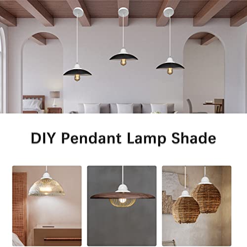 Mini Pendant Light Cord Kit,2 Pack Modern Hanging Light Cord Kit,Diy Ceiling Pendant Lamp Kit,E26 E27 Socket Pendant Light Fixtures-White(No Bulb) #TOP3