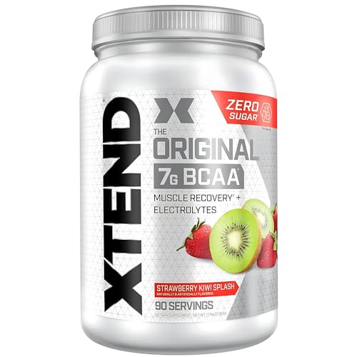 XTEND Original BCAA Powder Strawberry Kiwi Splash | ZERO CALORIE ZERO CARB ZERO SUGAR - Post Workout Muscle Recovery Drink with Amino Acids - 7g BCAAs for Men & Women | 90 Servings