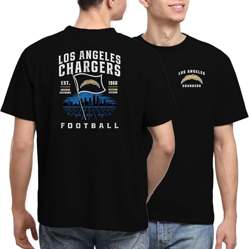 Junk Food NFL - Los Angeles Chargers - Field Flag - Officially Licensed Adult Short Sleeve Fan Tee for Men and Women