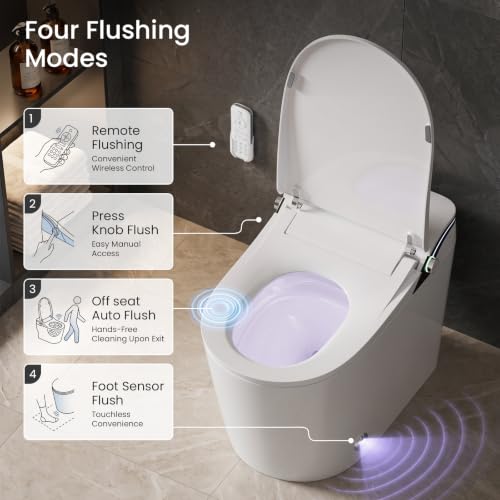 Image of Smart Toilet with Heated Seat,with Warm Water Sprayer and Dryer