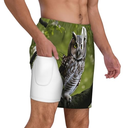 Traje de baño antirozaduras transpirable de hombre con búhos 6
