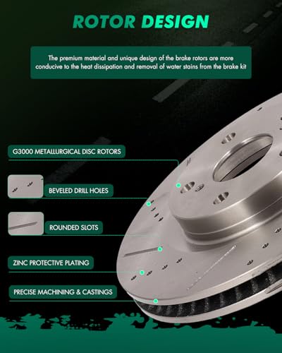 Image of SCITOO Brake Kits Front Rear Brake Rotors Brake Pad:D1293;D1212;31434;31608 | Fit For Lexus For ES300h /For ES350 /For Toyota For Avalon 2013-2018,For Camry 2012-2017