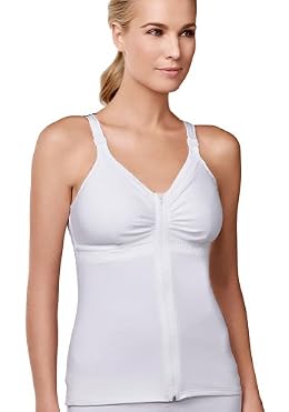 Amoena womens Hannah Post-surgery Front Close Camisole shapewear tops, White, 2 4 US