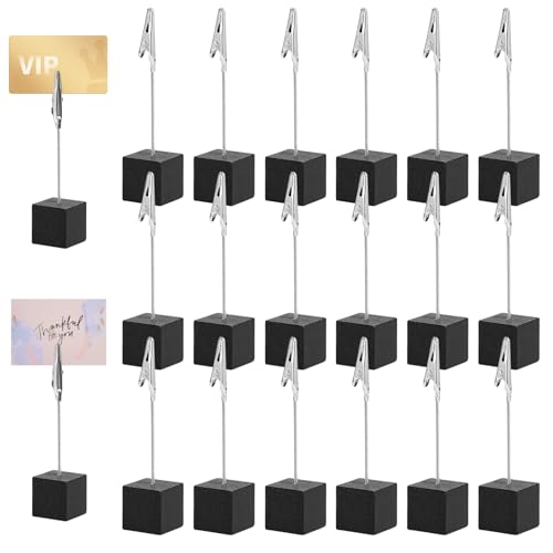 20 Packs Portafotos Pinzas, Soporte para Fotos, Base de Madera, Foto Titular Memo Clip y Carpetas de Mensajes, Portafotos, Clip para Notas y Mensajes, Para Bodas, Oficina, Fiestas y Hogar