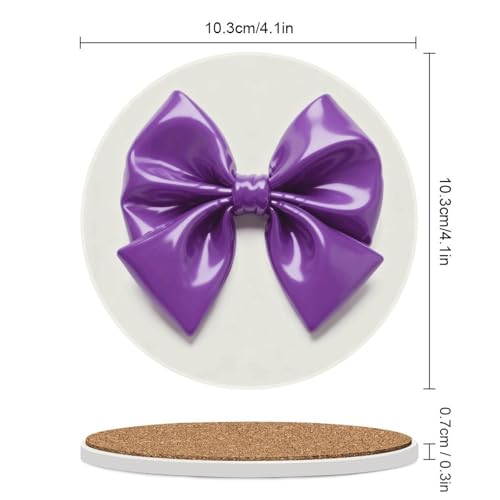 Dessous de verre céramique décoration table idée cadeau nœud violet