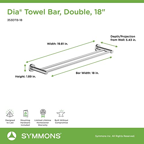Symmons 353Dtb-18 Dia 18 In. Double Towel Bar In Polished Chrome #TOP5