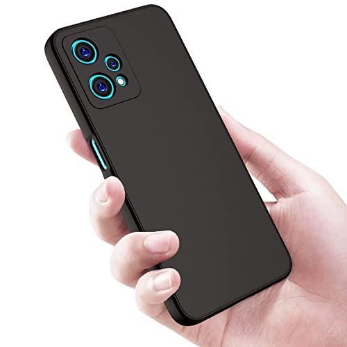 Image of BlazeTech For [ Realme Narzo 50 Pro 5G / 9 Pro Plus 5G ]Liquid Silicone Back Case Cover Flexible |Inner Lining| with Camera Protection Back Cover For[ Realme Narzo 50 Pro 5G / 9 Pro Plus 5G ] - Black