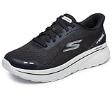 Skechers Go Walk Arch Fit N-Joy Nobend Baskets pour Homme, Textile Noir avec Bordure Blanche., 41.5 EU