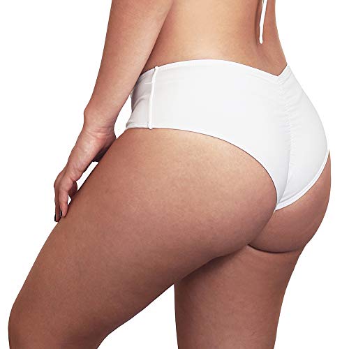 Calcinha de biquini mini short levanta bumbum (Branco, M)