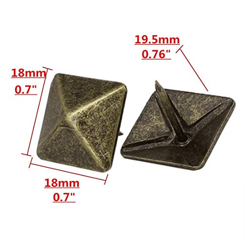 image for S SYDIEN 50Pcs Bronze Upholstery Tacks Square Head Bubble Nails Uphols