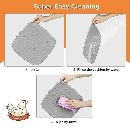 Image of Washable Chicken Nesting Pads 8 Pack Cuttable 11.8 x 11.8 Inch Reusable Nesting Pads Be Suitable for Nesting Box Pads for Chickens (4 Orange and 4 Gray)