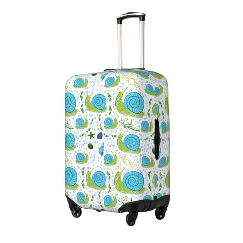 Green Blue Slug Shells Luggage Cover Protector Anti-Scratch Washable Fits 18-32 Inch Luggage-Medium2