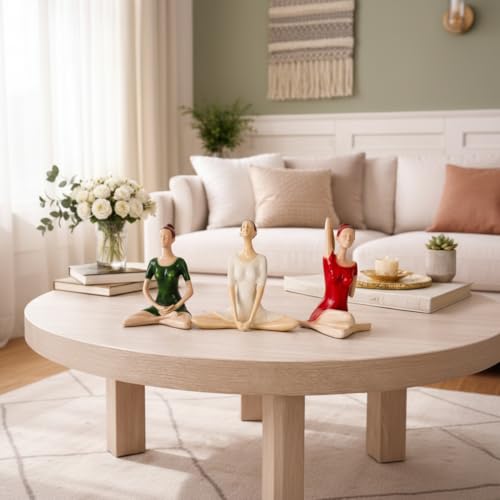 Image of Xtore Serene Trio Yoga Figurines for Calm Corners, Shelves, and Study Tables