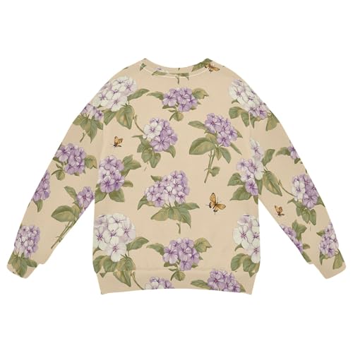 JUNZAN Retro Phlox Beige Little Girls Pullover Hoodie Long Sleeve Kids Hoodies Boys Sports 4T2
