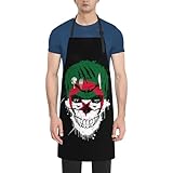 Schürze Kreative Algerische Patriot-Totenkopf-Nationalflagge Taschen Lätzchen Fashion Einfach Damen Küchenschürze, Für Zuhause, Hausarbeit, Café, 52x72cm