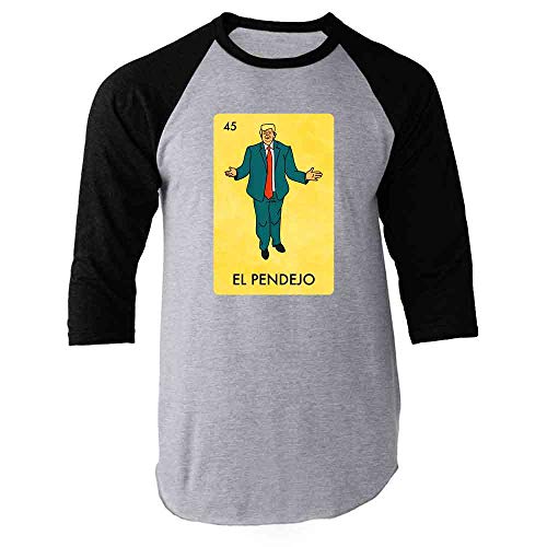 Pop Threads El Pendejo Trump Mexican Lottery Funny Parody Black M Raglan Baseball
