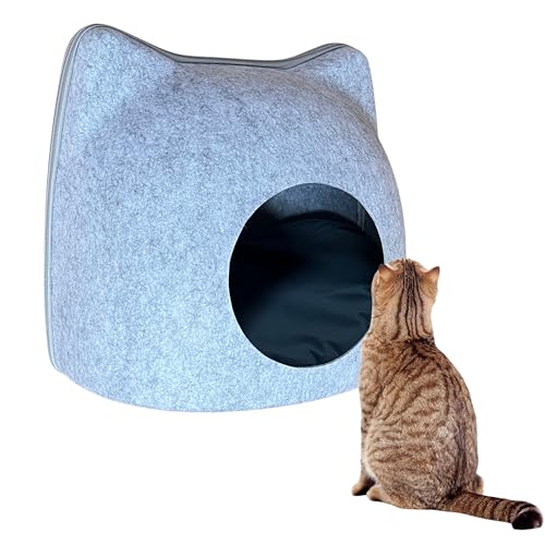 Grotte Pour Chat Intérieur - Panier Niche Respirant Et Lavable - Cabane Douillette Pour Chat - Abri Confortable (taille L)