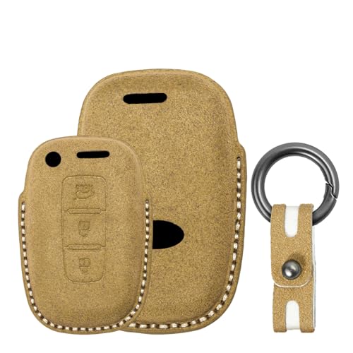 Funda de ante para llave de coche marrón que evita roturas y desgaste de botones