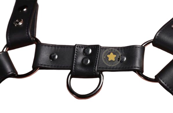 Genuine Leather Men harness, Black Chest Harness with Buckles, Club Wear Gay Adult Chest Body Harness-Gay fetish Harness3