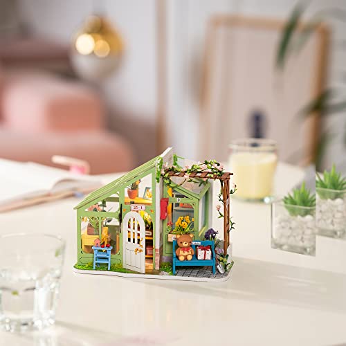 Hands Craft Diy Miniature Dollhouse Kit - Spring Encounter Flowers 3D Model Tiny House Building With Led Lights Wood Prefabricated Pieces Puzzle 1:24 Scale Crafts For Adults And Teens Dg154 #TOP5