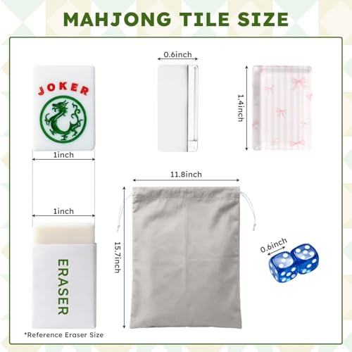 Set de fichas Mahjong Americano con bolsa y accesorios miniatura 2